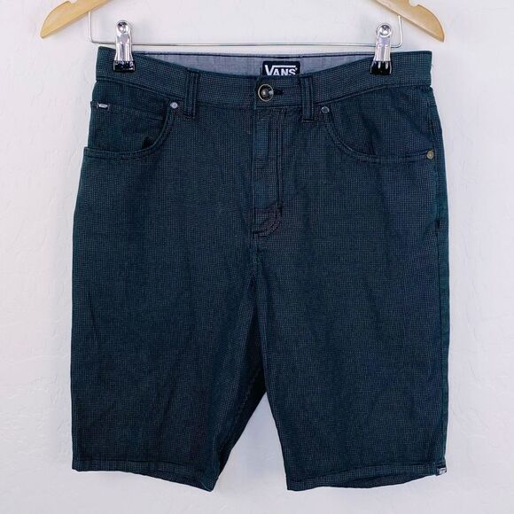 Vans dark gray/black subtle plaid shorts boys size 18 - Picture 1 of 7